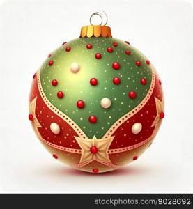 Christmas toy ball. High quality 3d illustration. Christmas toy ball isolated on white background 