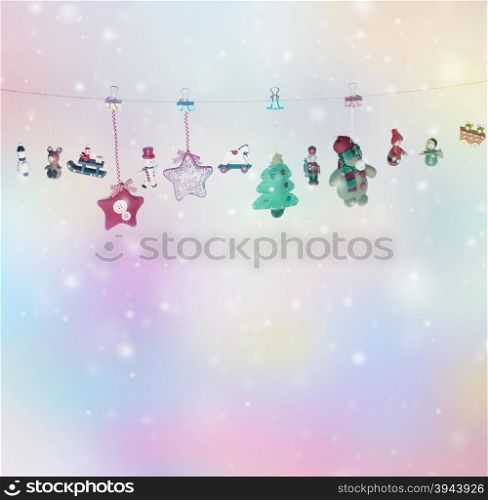 Christmas toys garland background
