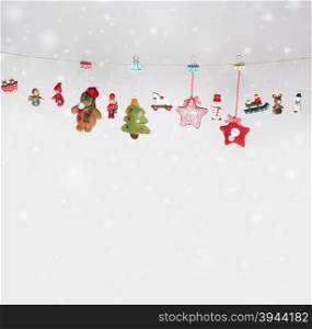 Christmas toys garland background
