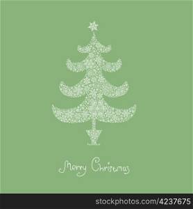 Christmas tree, composed from snowflakes. Vector, EPS8
