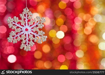 Christmas tree decoration on lights background