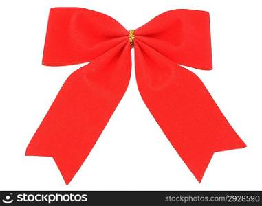 Christmas tree decoration-red bow, on a white background
