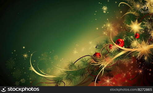 Christmas tree decoration wallpaper. Colourful ornaments and lights. Generative AI