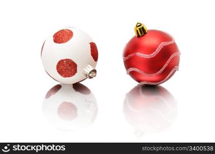 Christmas-tree decorations isolated on a white