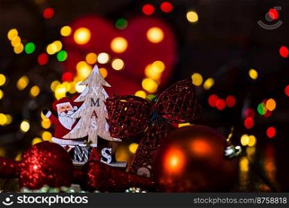 Christmas tree decorations with Christmas lights