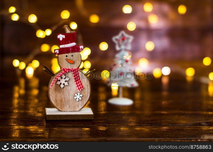 Christmas tree decorations with Christmas lights