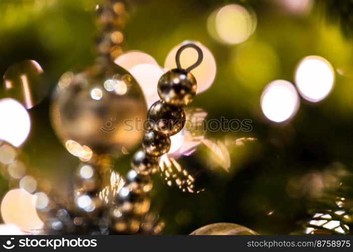 Christmas tree decorations with Christmas lights