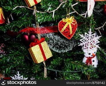 Christmas tree decorations with Christmas lights