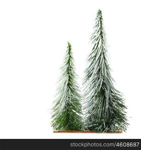 Christmas tree isolated on white background, winter holiday decorative ornament
