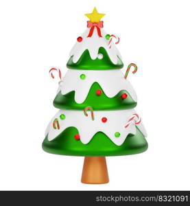 Christmas tree isolated with clipping path 3d render