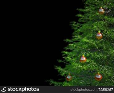 christmas tree on a black background