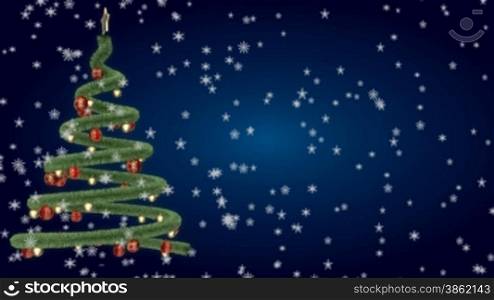 Christmas tree on blue background