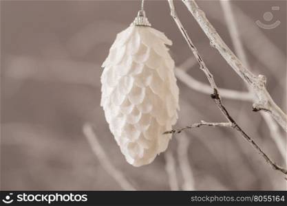 Christmas tree white color cone decoration for christmas
