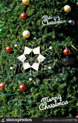 Christmas tree with balls and star decoration