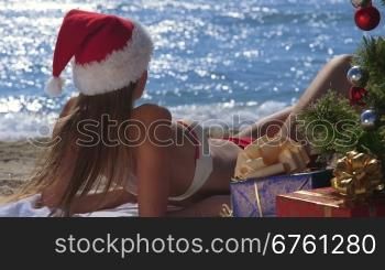 Christmas vacation time on tropical beach resort