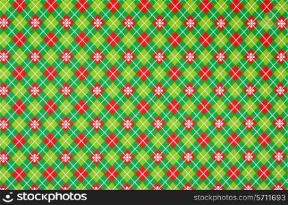 Christmas wrapping paper on red and green pattern for use as a background.