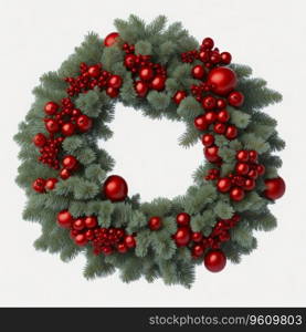 Christmas Wreath isolated on White Background