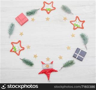 Christmas wreath on white background