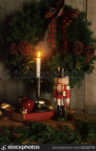 Christmas Wreath with Nutcracker