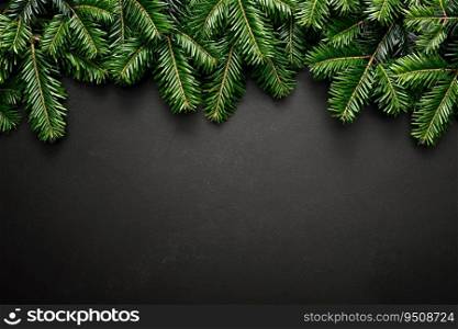 Christmas, Xmas, Noel or New Year background, Christmas tree branches with copy space for a text of greeting card