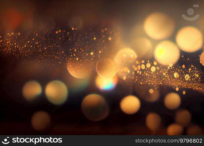 christmas yellow lights bokeh defocused dark background. christmas lights defocused background