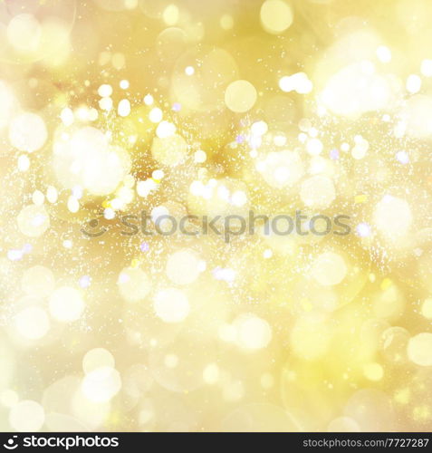 christmas yellow lights bokeh defocused golden background. christmas lights defocused background