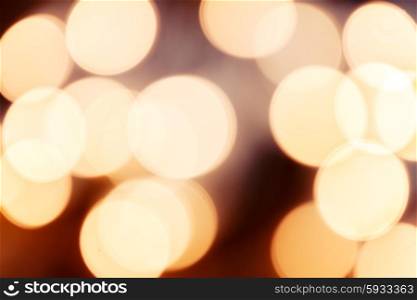christmas yellow lights warm bokeh defocused background. christmas lights defocused background