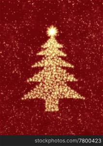 christms stars. christmas tree made up of stars in the night sky