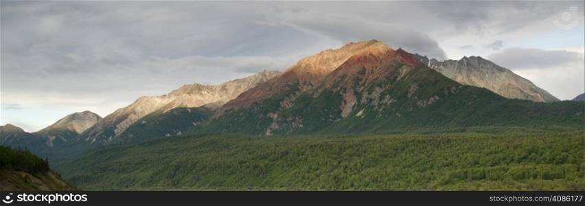 Chugach Mountain Range Near Highway 1 Alaska United States North America