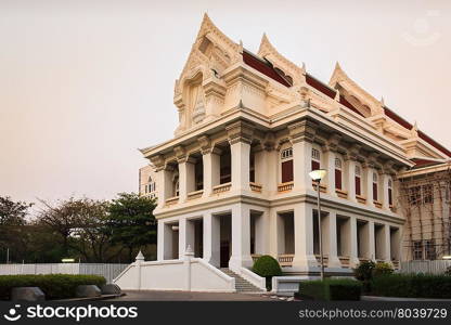 Chula meeting hall building on sunset, Bangkok Thailand