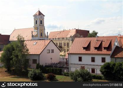 Church and buildings of city Varazhdin, Croatia