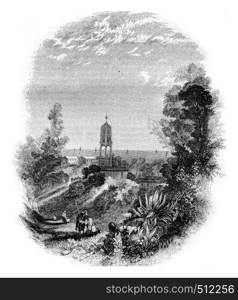 Church at Cephalonia, vintage engraved illustration. Magasin Pittoresque 1843.