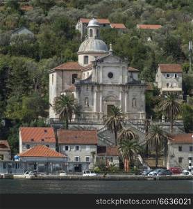 Church at the waterfront, Church of the nativity of the Virgin, Prcanj, Montenegro