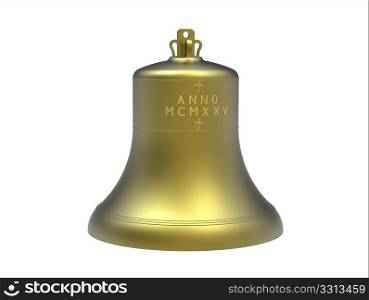 Church bell isolated on white 3d render