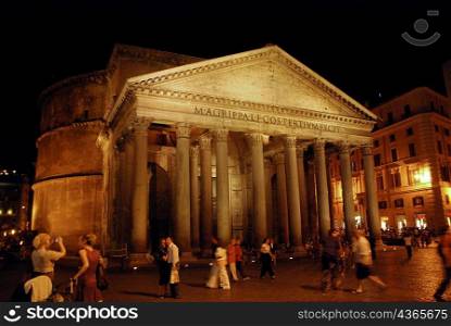 Church building and plaza, evening, Rome