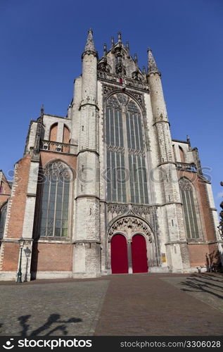 Church building in city of Leiden, Holland