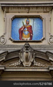 church caiello gallarate varese italy the old door entrance and mosaic