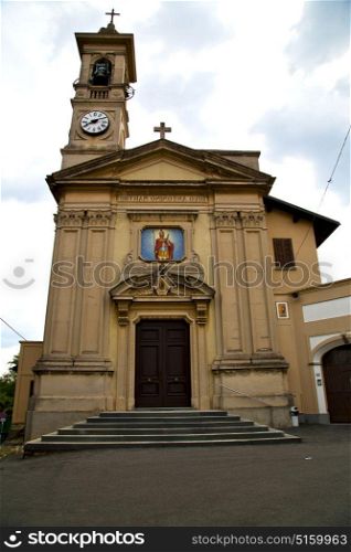 church caiello italy the old wall terrace window clock and bell tower