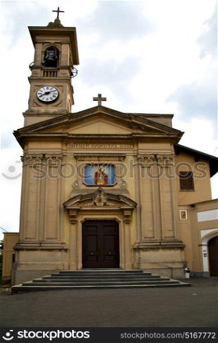 church caiello italy the old wall terrace window clock and bell tower