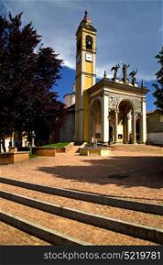 church cairate varese italy the old wall terrace church bell tower plant
