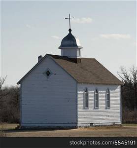Church in a field, Manitoba, Canada