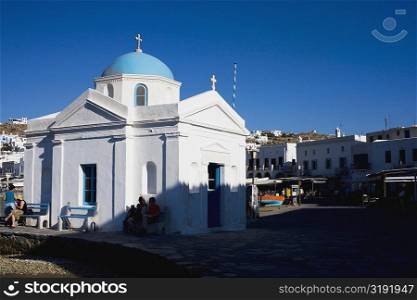 Church in a town, Mykonos, Cyclades Islands, Greece