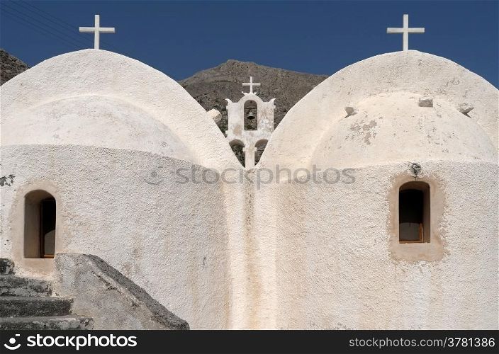 Church in Kamari on the island of Santorini in Greece.