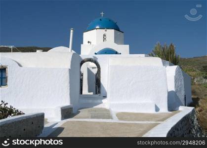 Church in Oia on Santorini island in Greece.