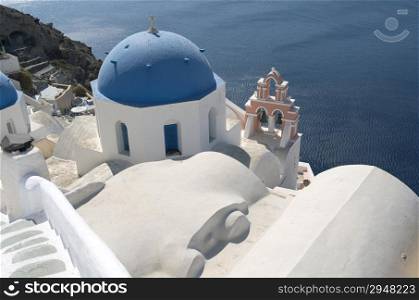 Church in Oia on the island of Santorini in Greece.