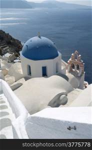 Church in Oia on the island of Santorini in Greece.