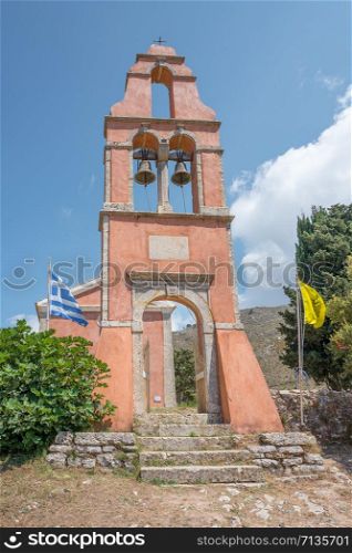 Church in Old Perithia on Corfu,Greece.