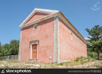 Church in Old Perithia on Corfu, Greece.