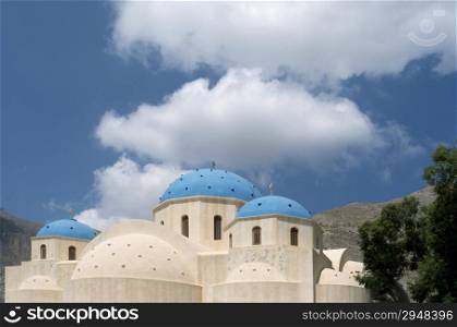 Church in Perissa on the island of Santorini in Greece.