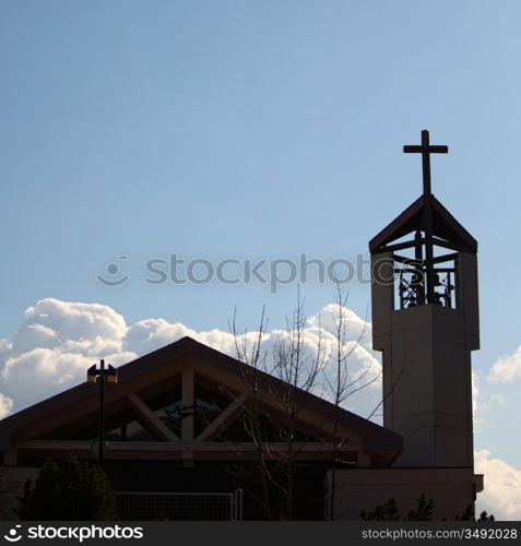 church in the blue sky